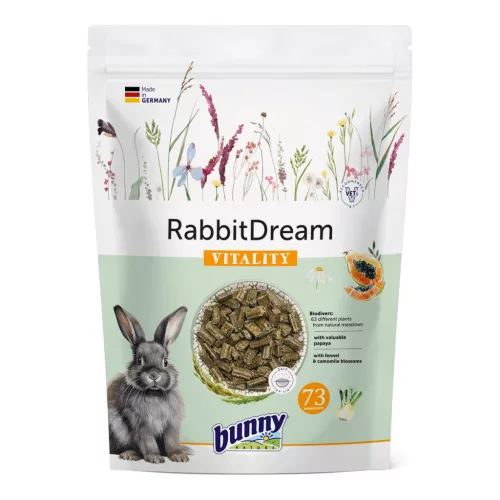 Hrană completă pentru iepuri adulți bunnyNature RabbitDream Vitality 1,5 kg