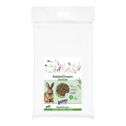 Hrană completă pentru iepuri adulți bunnyNature RabbitDream Herbs 4 kg