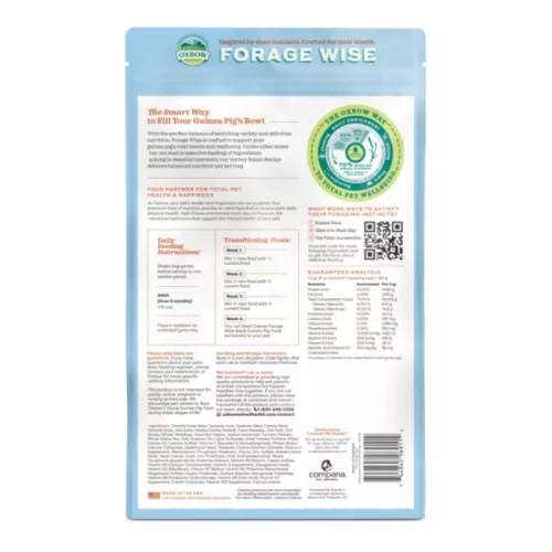 Hrană completă pentru porcușori de Guineea adulți Oxbow Forage Wise 1,81 kg