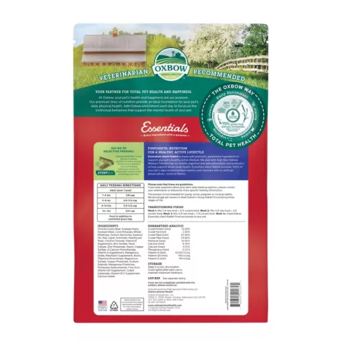 Hrană completă pentru iepuri adulți Oxbow Essentials 4,5 kg