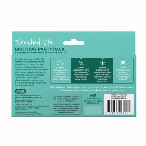 Set de jucării de ros pentru aniversare Oxbow Enriched Life Birthday Party Pack 5 bucăți