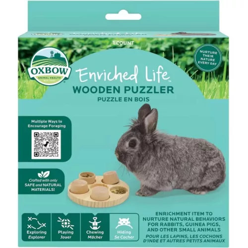 Jucărie interactivă din lemn Oxbow Enriched Life Wooden Puzzler