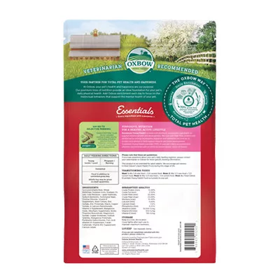 Hrană completă pentru iepuri juniori Oxbow Essentials 2,25 kg