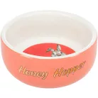 Bol din ceramică roz Trixie Honey & Hopper 250 ml, Ø 11 cm