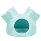 Căsuță din ceramică turcoaz cu 3 intrari Trixie 12 × 10 cm